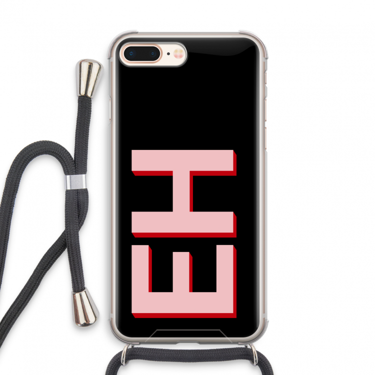 Monogram: iPhone 8 Plus Transparant Hoesje met koord