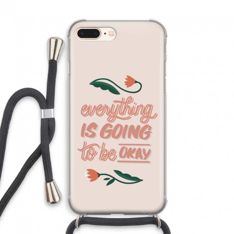 Optimistic flower girl: iPhone 8 Plus Transparant Hoesje met koord