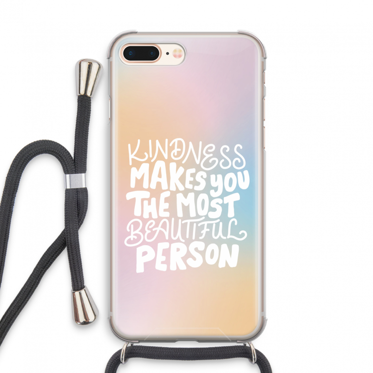 The prettiest: iPhone 8 Plus Transparant Hoesje met koord