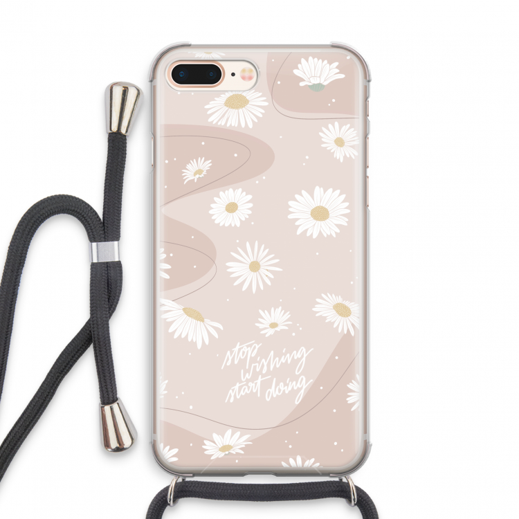 Daydreaming becomes reality: iPhone 8 Plus Transparant Hoesje met koord