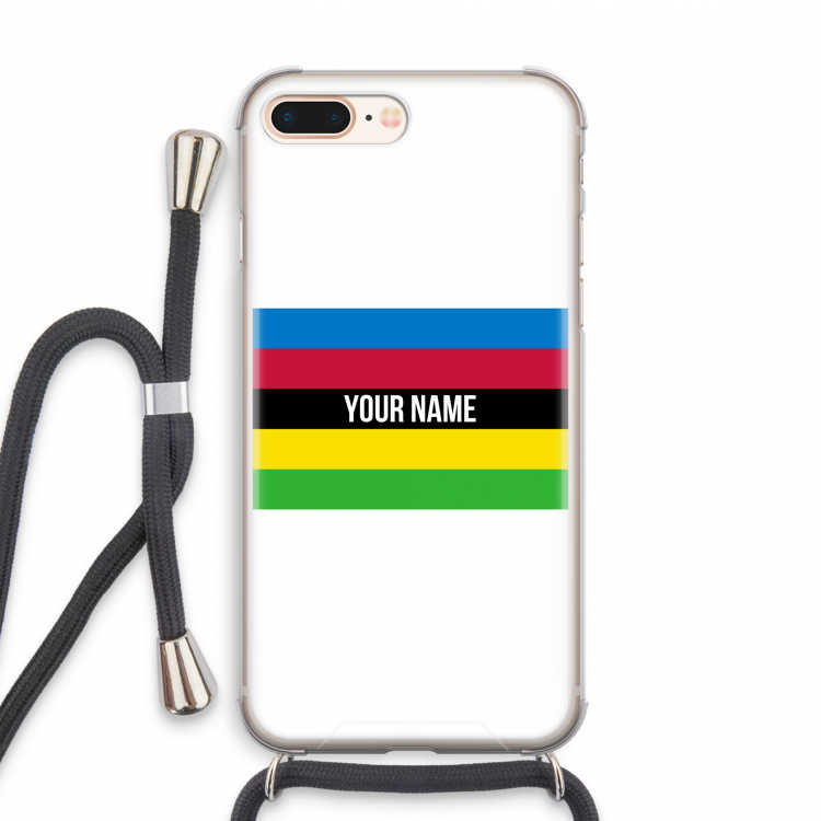 WK Wielrennen: iPhone 8 Plus Transparant Hoesje met koord