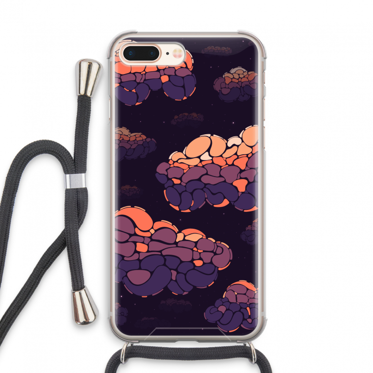 Patroon Wolken: iPhone 8 Plus Transparant Hoesje met koord