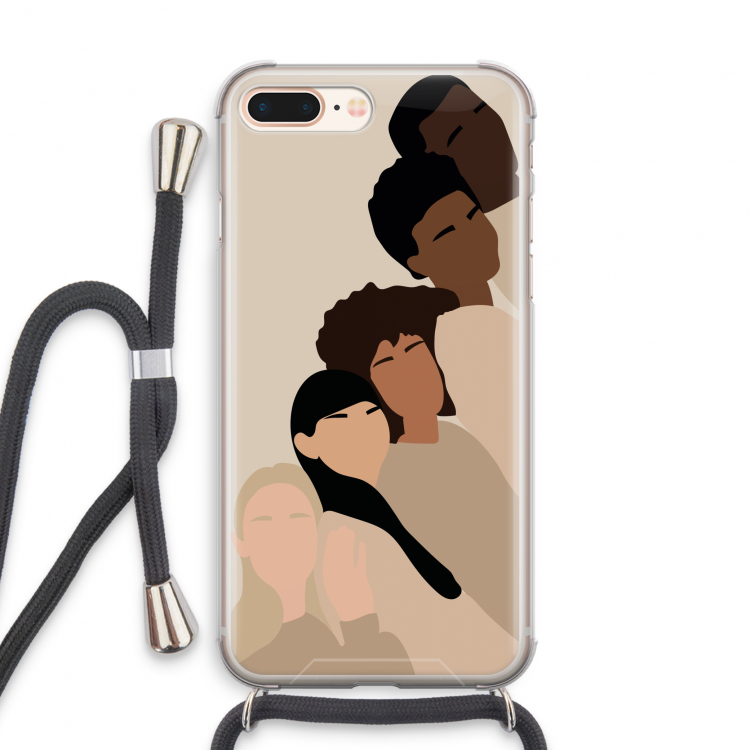 Sweet creatures: iPhone 8 Plus Transparant Hoesje met koord