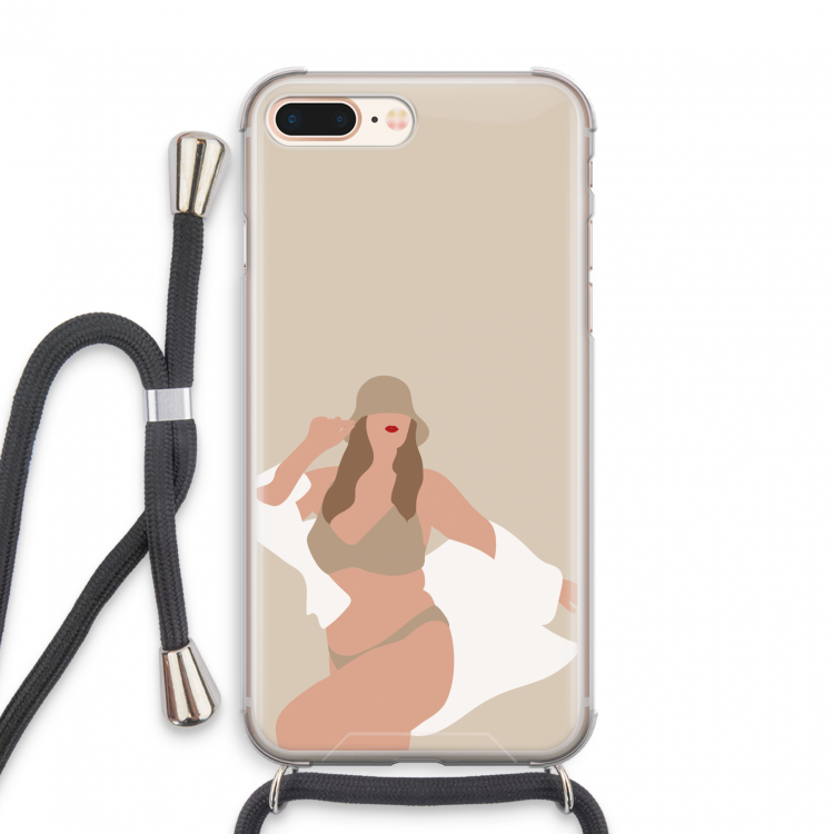 One of a kind: iPhone 8 Plus Transparant Hoesje met koord