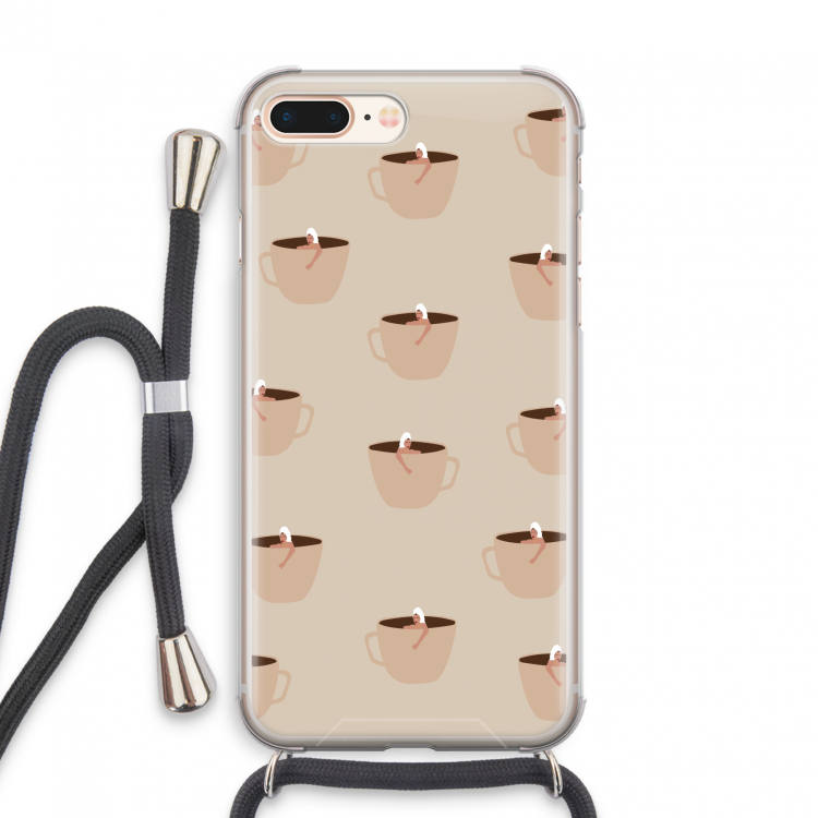 Morning coffee: iPhone 8 Plus Transparant Hoesje met koord