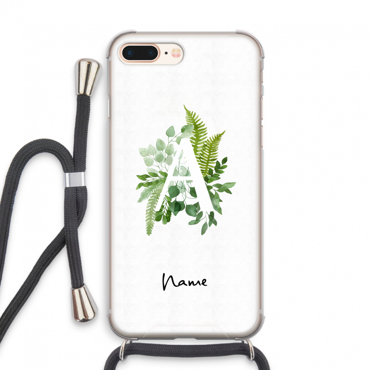 Green Brush: iPhone 8 Plus Transparant Hoesje met koord