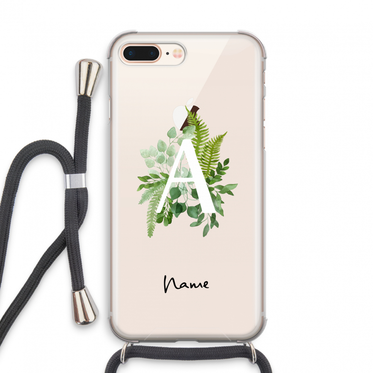 Green Brush: iPhone 8 Plus Transparant Hoesje met koord