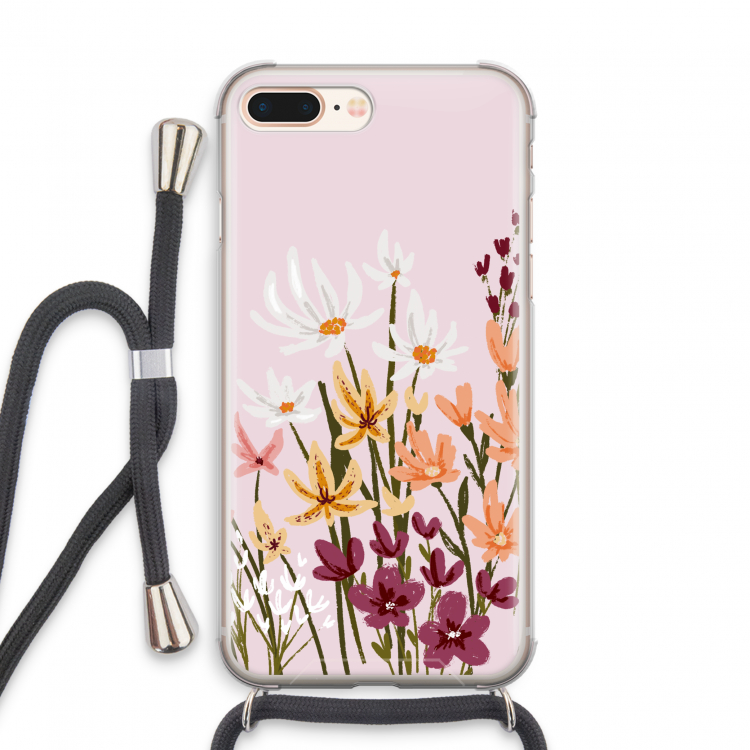 Painted wildflowers: iPhone 8 Plus Transparant Hoesje met koord