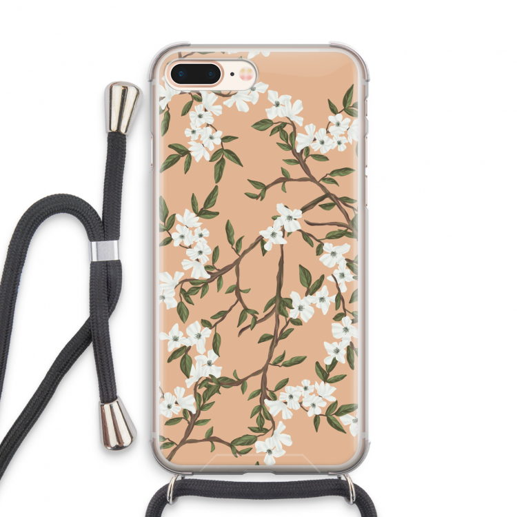 Blossoming spring: iPhone 8 Plus Transparant Hoesje met koord