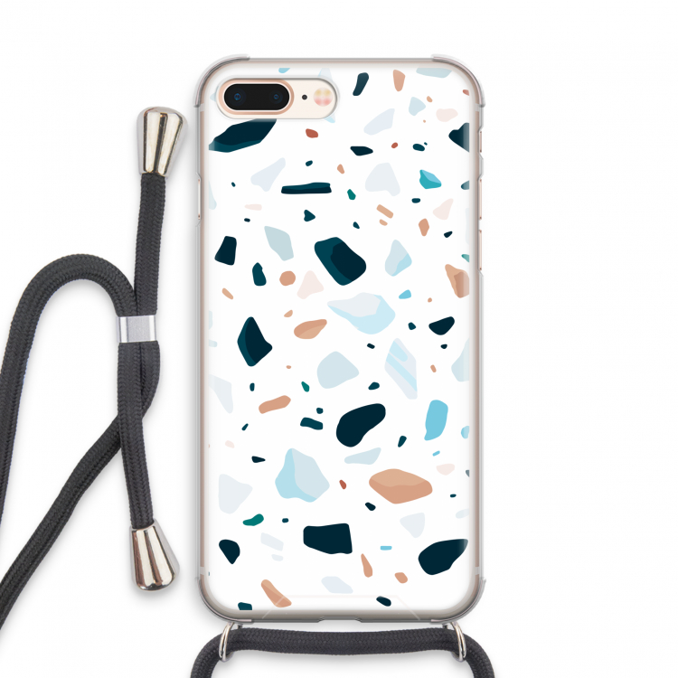 Terrazzo N°13: iPhone 8 Plus Transparant Hoesje met koord