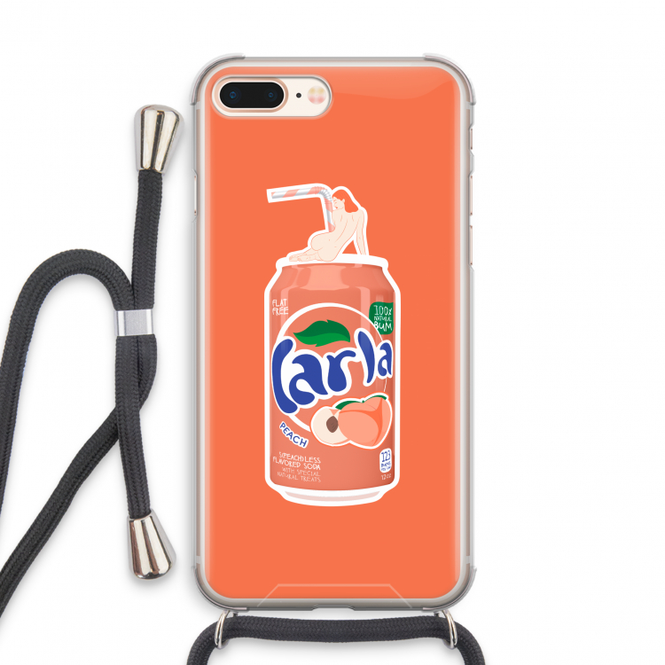 S(peach)less: iPhone 8 Plus Transparant Hoesje met koord