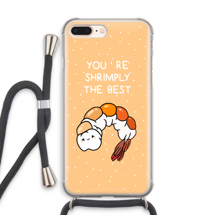 You're Shrimply The Best: iPhone 8 Plus Transparant Hoesje met koord