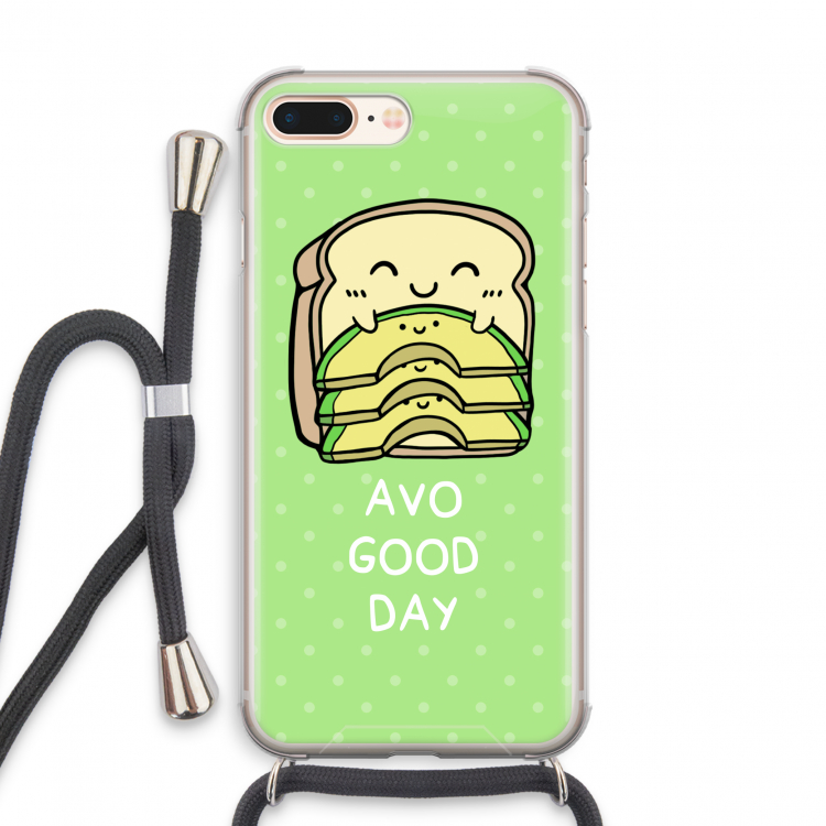 Avo Good Day: iPhone 8 Plus Transparant Hoesje met koord