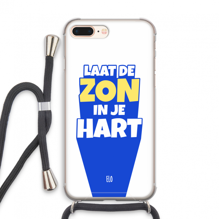 Laat de zon in je hart: iPhone 8 Plus Transparant Hoesje met koord