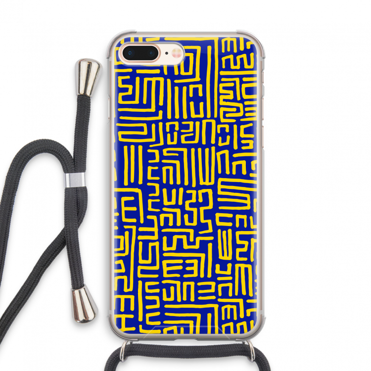 Majorelle Blue Print: iPhone 8 Plus Transparant Hoesje met koord