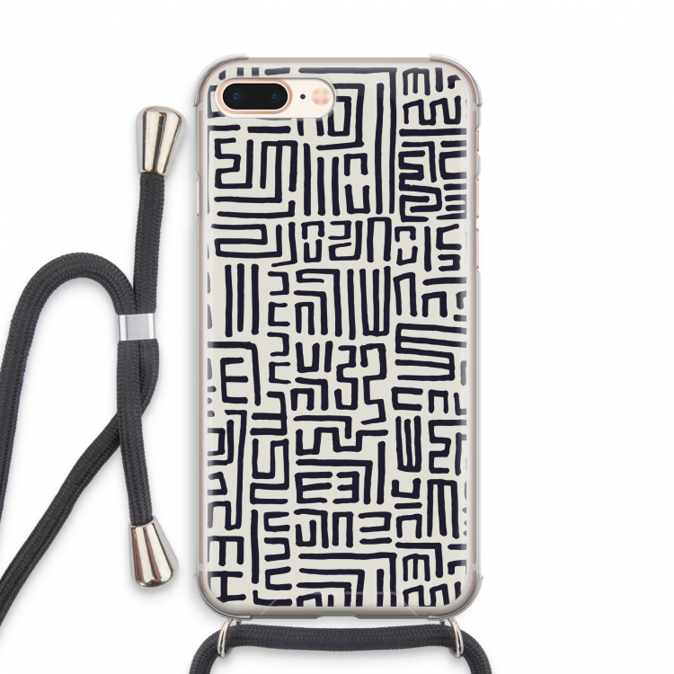 Moroccan Print: iPhone 8 Plus Transparant Hoesje met koord