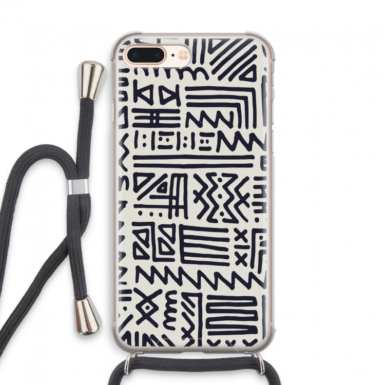 Marrakech print: iPhone 8 Plus Transparant Hoesje met koord