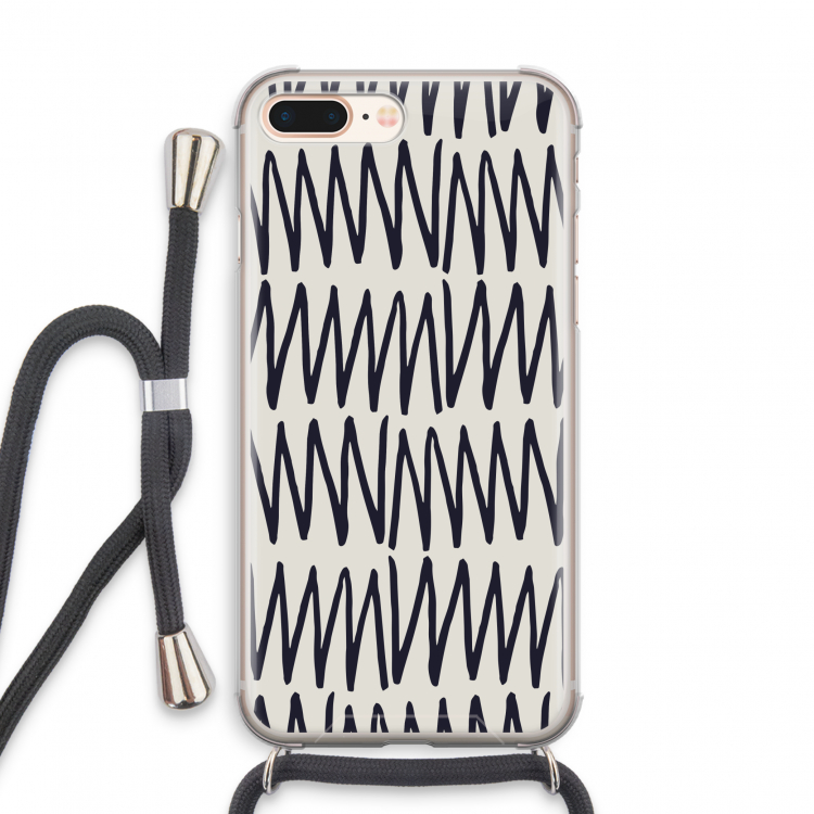 Marrakech Zigzag: iPhone 8 Plus Transparant Hoesje met koord