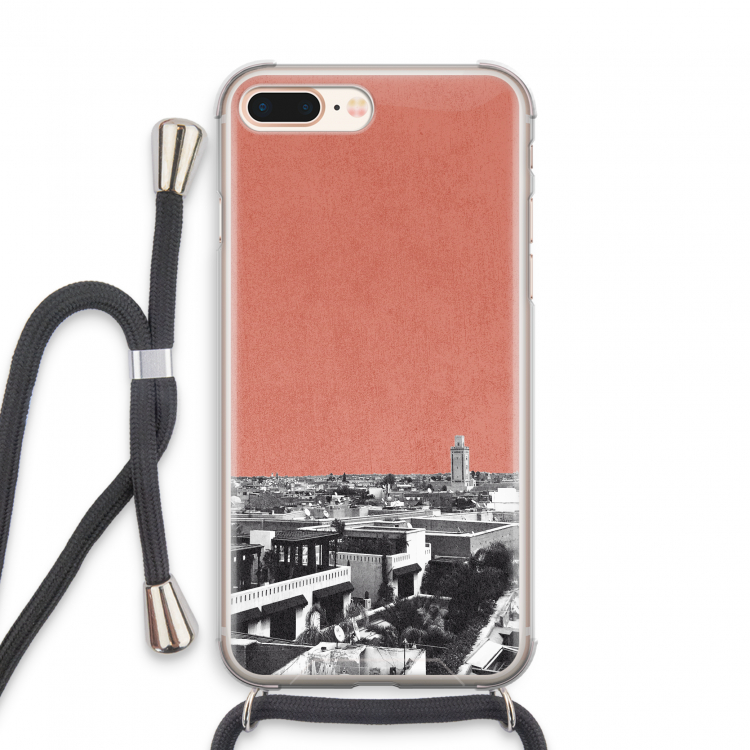 Marrakech Skyline : iPhone 8 Plus Transparant Hoesje met koord