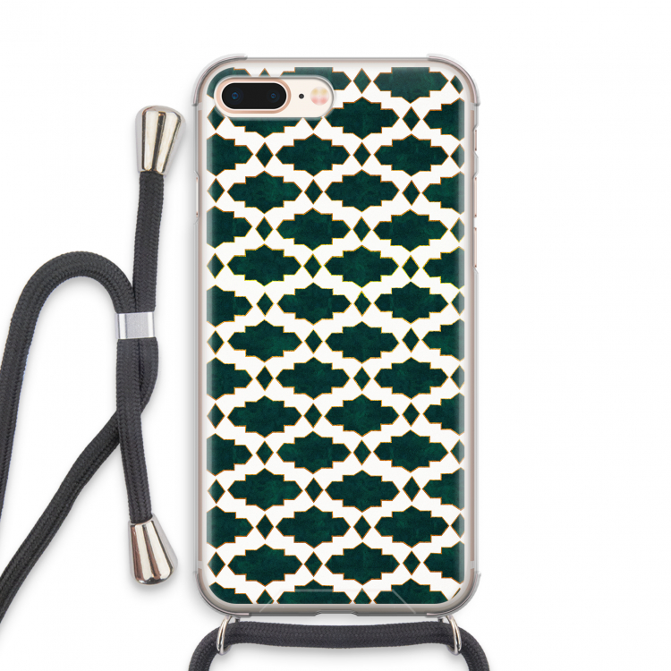 Moroccan tiles: iPhone 8 Plus Transparant Hoesje met koord