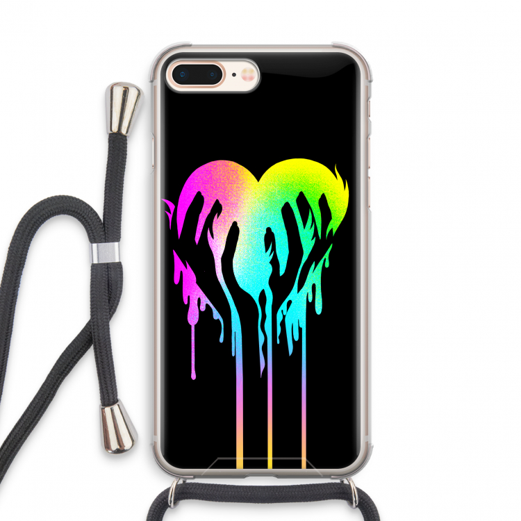 Hold My Heart: iPhone 8 Plus Transparant Hoesje met koord