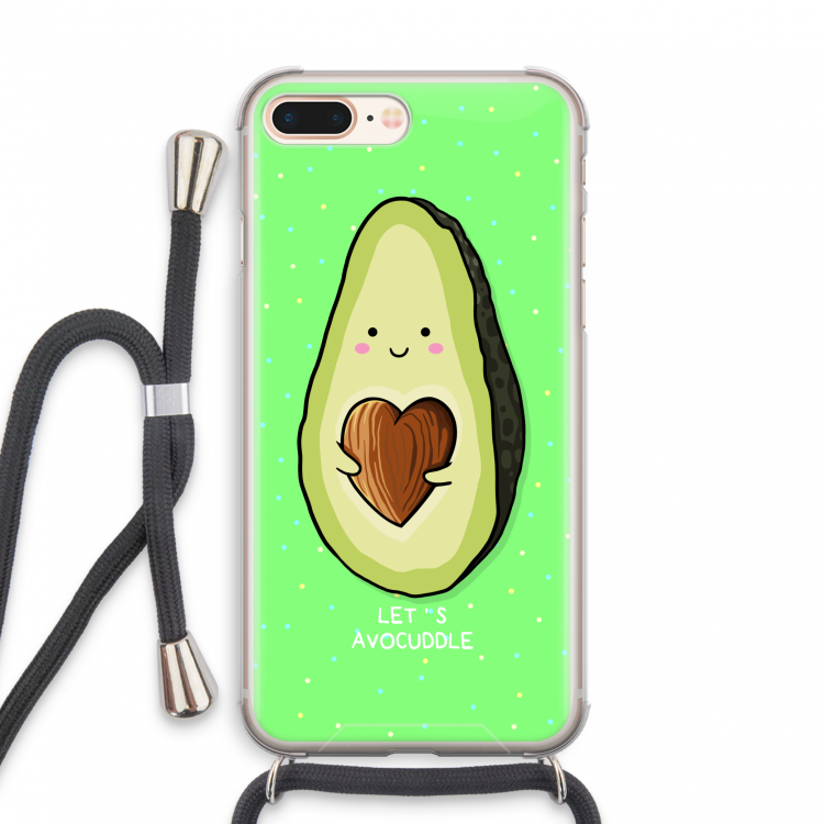 Avocuddle: iPhone 8 Plus Transparant Hoesje met koord