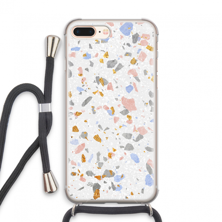 Terrazzo N°8: iPhone 8 Plus Transparant Hoesje met koord