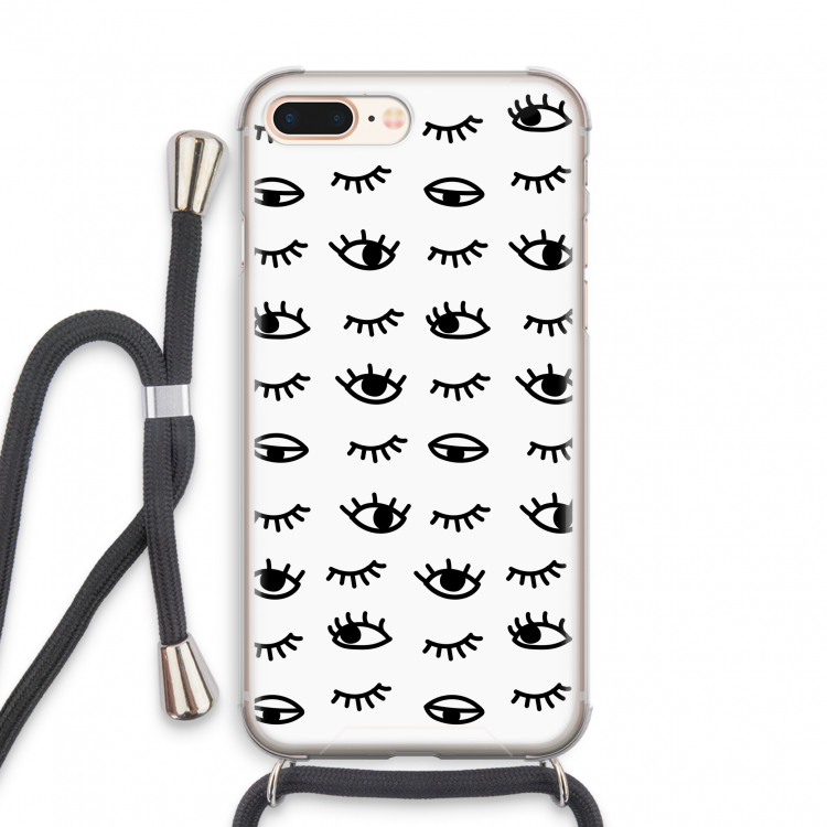 Eye pattern #2: iPhone 8 Plus Transparant Hoesje met koord