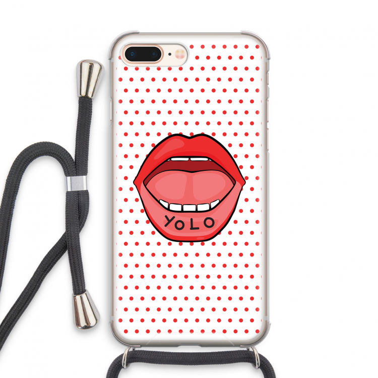 Yolo Denise: iPhone 8 Plus Transparant Hoesje met koord