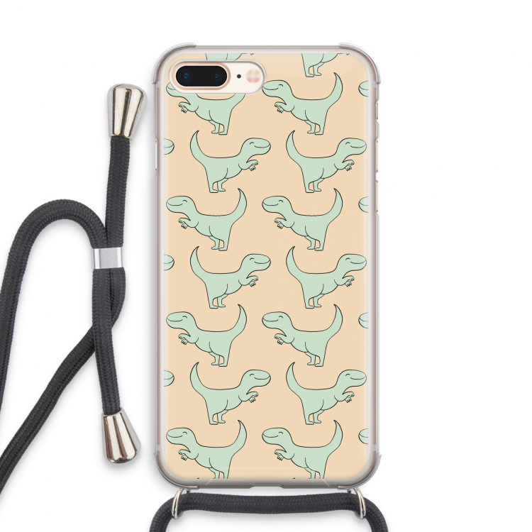 Dinos: iPhone 8 Plus Transparant Hoesje met koord