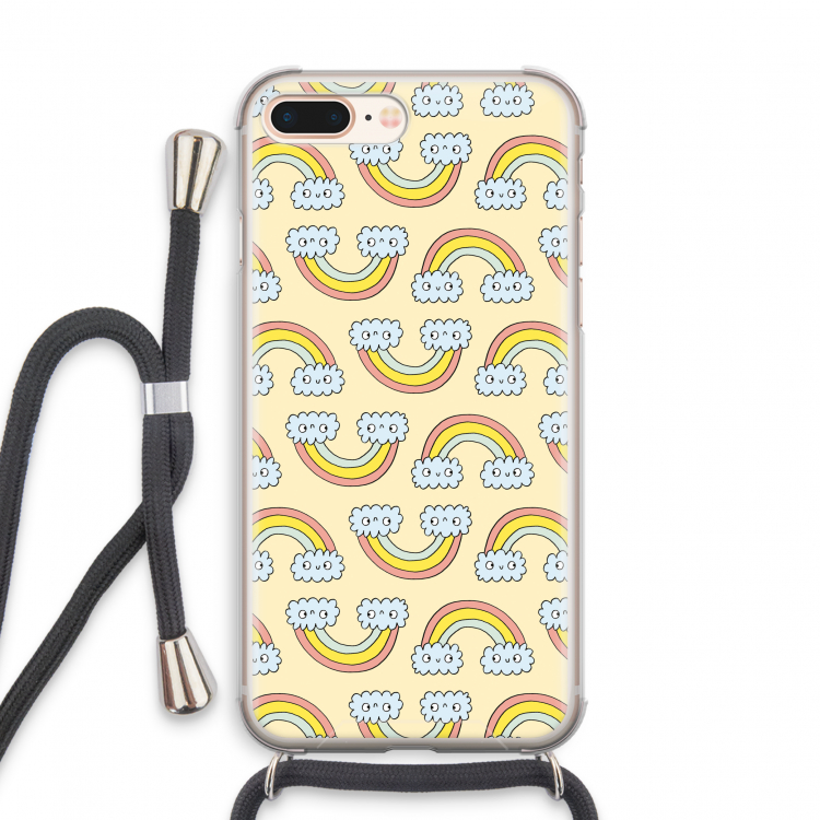 Regenboog: iPhone 8 Plus Transparant Hoesje met koord