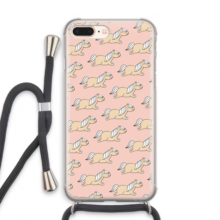 Ponys: iPhone 8 Plus Transparant Hoesje met koord