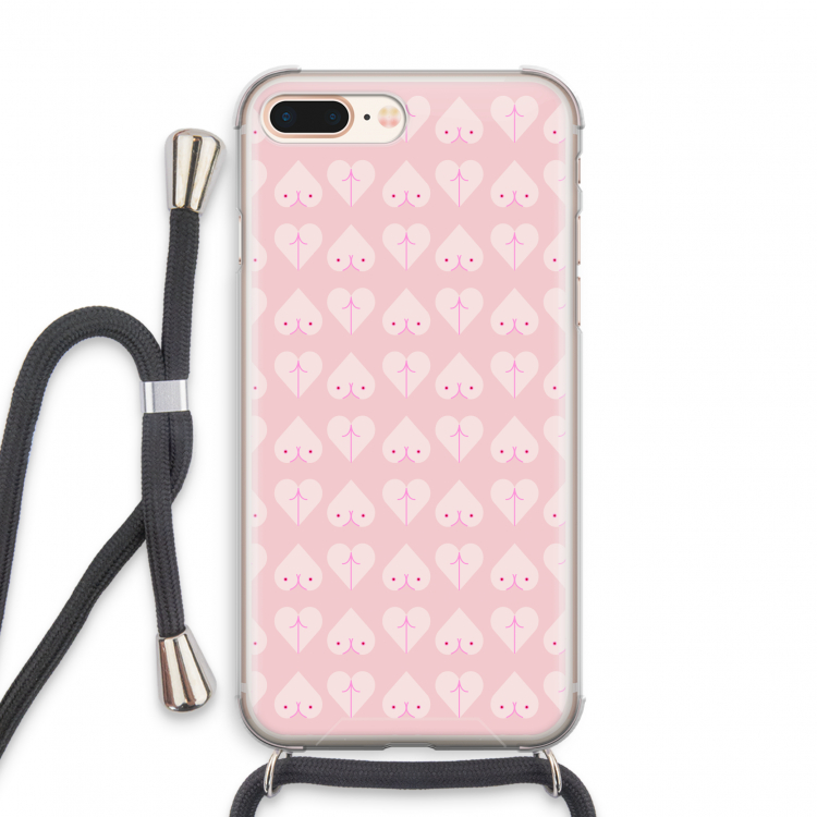 Ass 'n Titties: iPhone 8 Plus Transparant Hoesje met koord