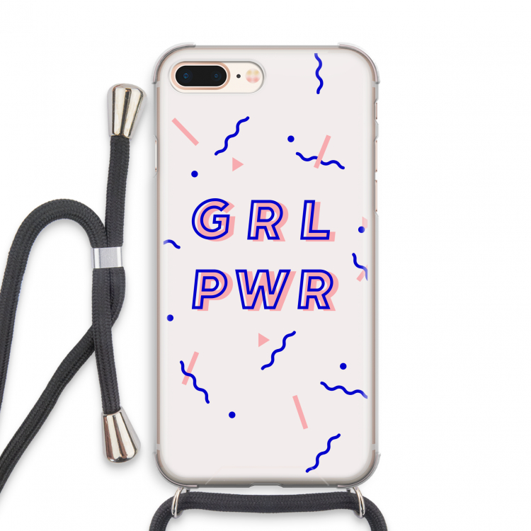 GRL PWR: iPhone 8 Plus Transparant Hoesje met koord