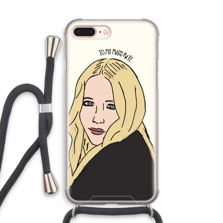 Mary Kate: iPhone 8 Plus Transparant Hoesje met koord