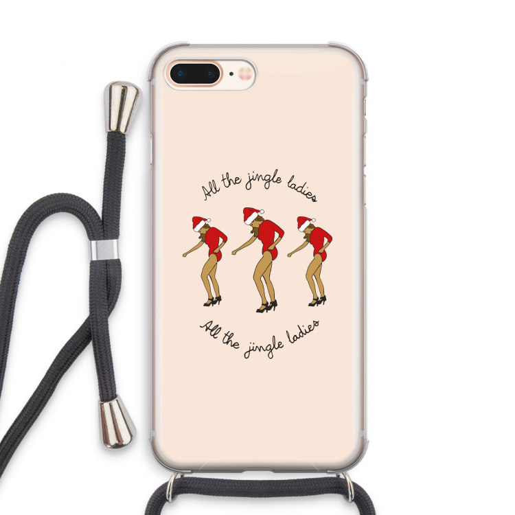 Jingle Ladies: iPhone 8 Plus Transparant Hoesje met koord