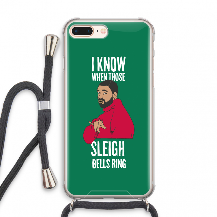 Sleigh Bells Ring: iPhone 8 Plus Transparant Hoesje met koord