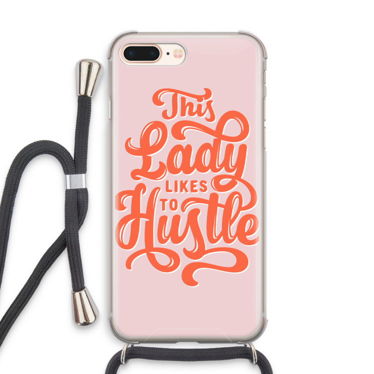 Hustle Lady: iPhone 8 Plus Transparant Hoesje met koord