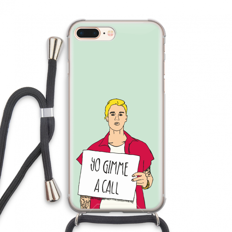 Gimme a call: iPhone 8 Plus Transparant Hoesje met koord