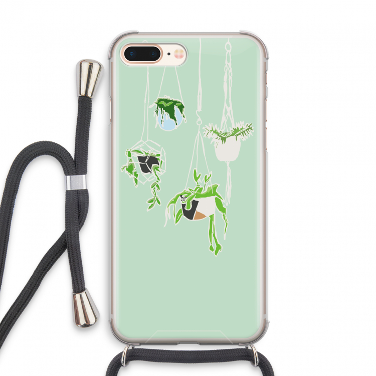 Hang In There: iPhone 8 Plus Transparant Hoesje met koord