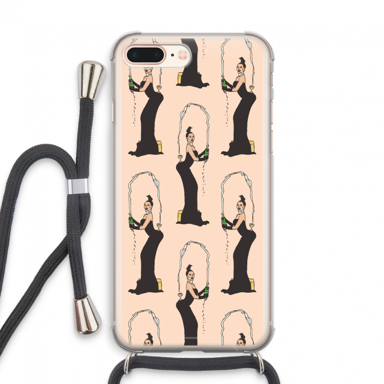 Pop Some Kim: iPhone 8 Plus Transparant Hoesje met koord