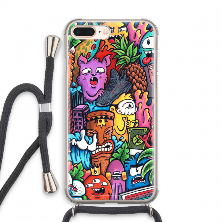 Vexx Mixtape: iPhone 8 Plus Transparant Hoesje met koord