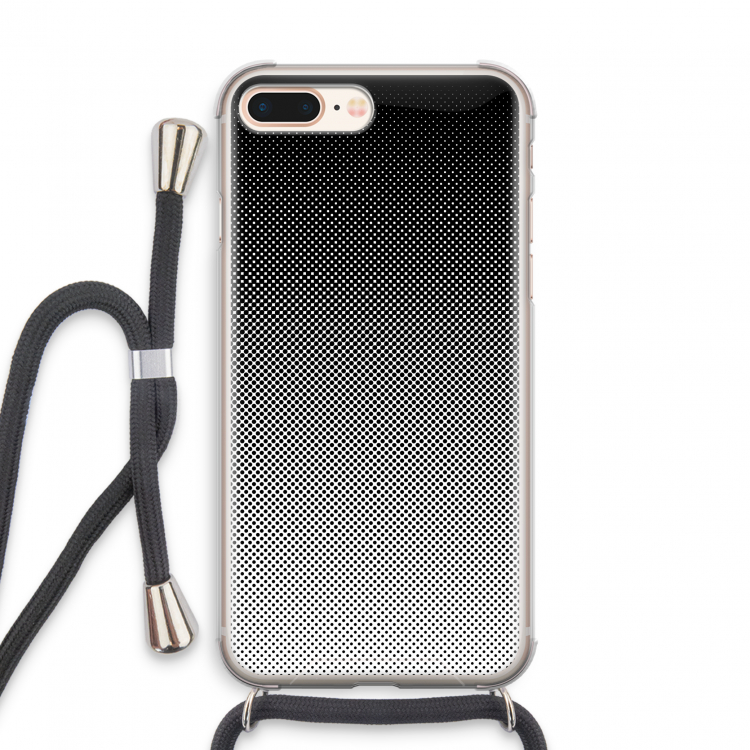 Musketon Halftone: iPhone 8 Plus Transparant Hoesje met koord