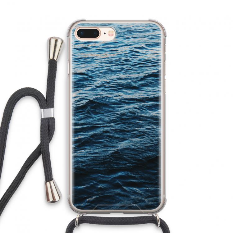 Oceaan: iPhone 8 Plus Transparant Hoesje met koord