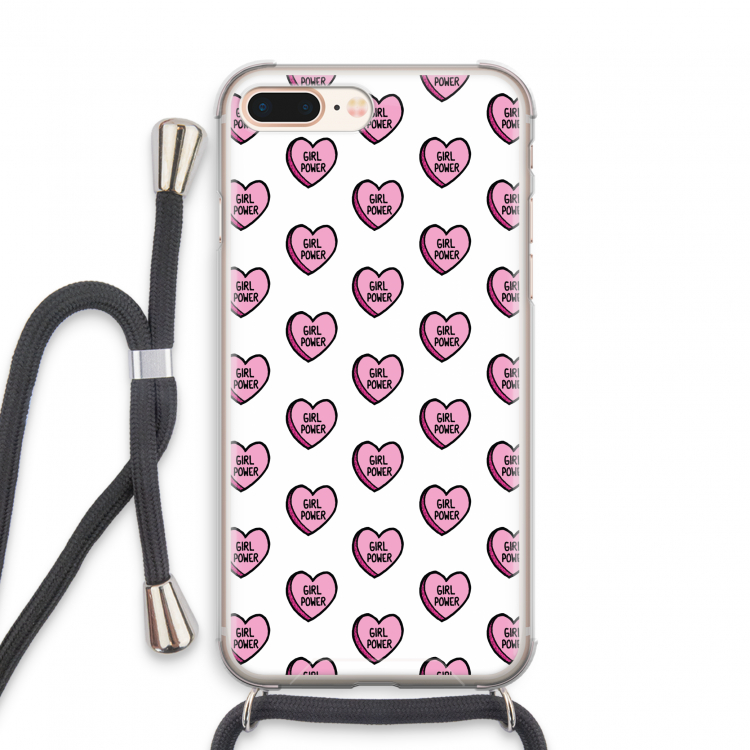 GIRL POWER: iPhone 8 Plus Transparant Hoesje met koord