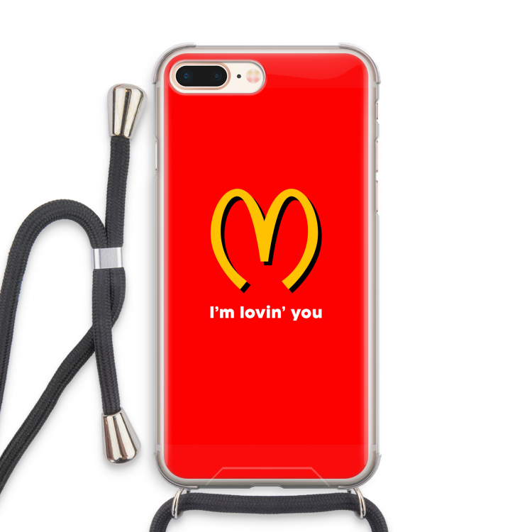 I'm lovin' you: iPhone 8 Plus Transparant Hoesje met koord