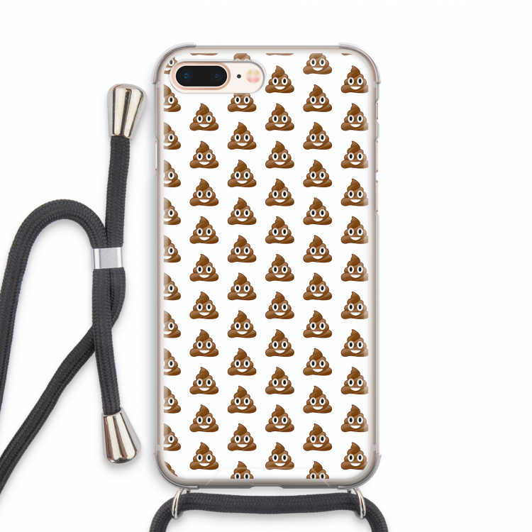 Poop emoji: iPhone 8 Plus Transparant Hoesje met koord