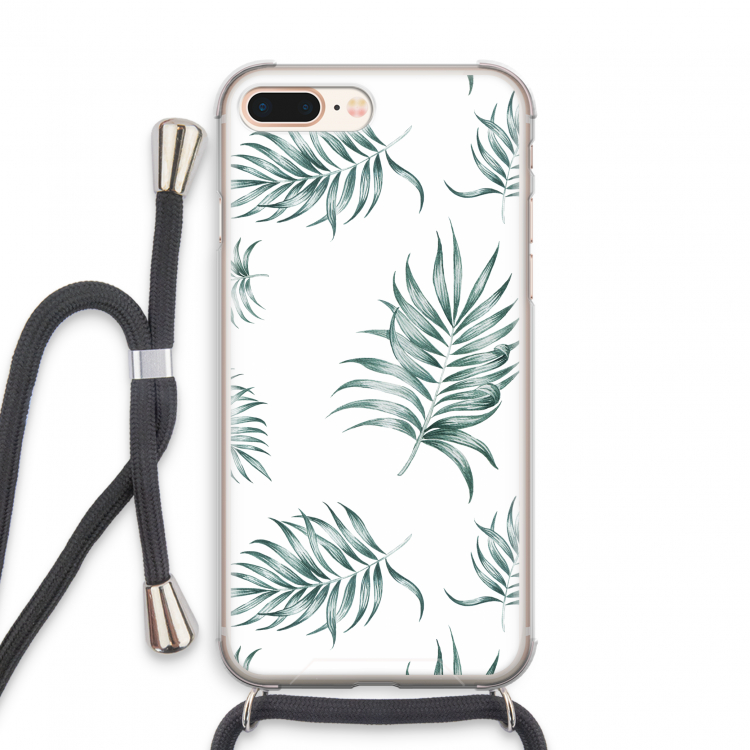 Simple leaves: iPhone 8 Plus Transparant Hoesje met koord