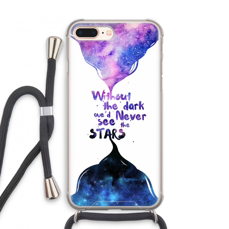 Stars quote: iPhone 8 Plus Transparant Hoesje met koord