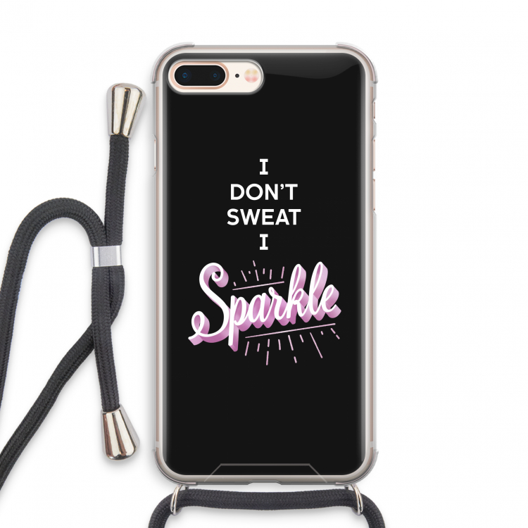 Sparkle quote: iPhone 8 Plus Transparant Hoesje met koord